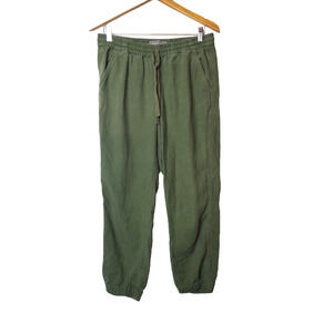 SOLD J Crew 6 Point Sur LINEN Jogger Pants Pockets Womens Small Olive Green